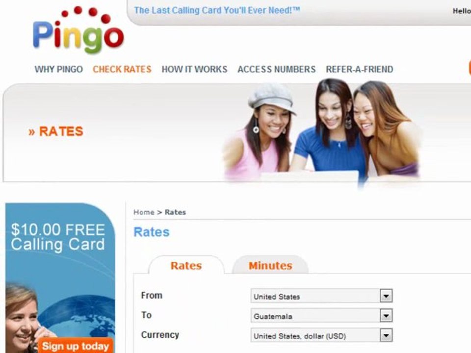 FREE $10 Guatemala Calling Card Bonus