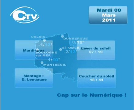 Calaisis TV Météo mardi 080311