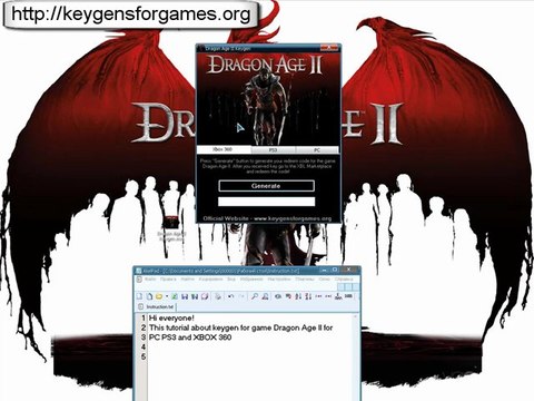 Free Game and Keygen Dragon Age 2 XBOX 360, PS3 and PC