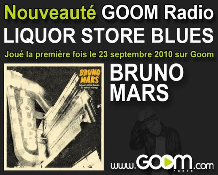 BRUNO MARS - "Liquor Store Blues" en 1er sur Goom