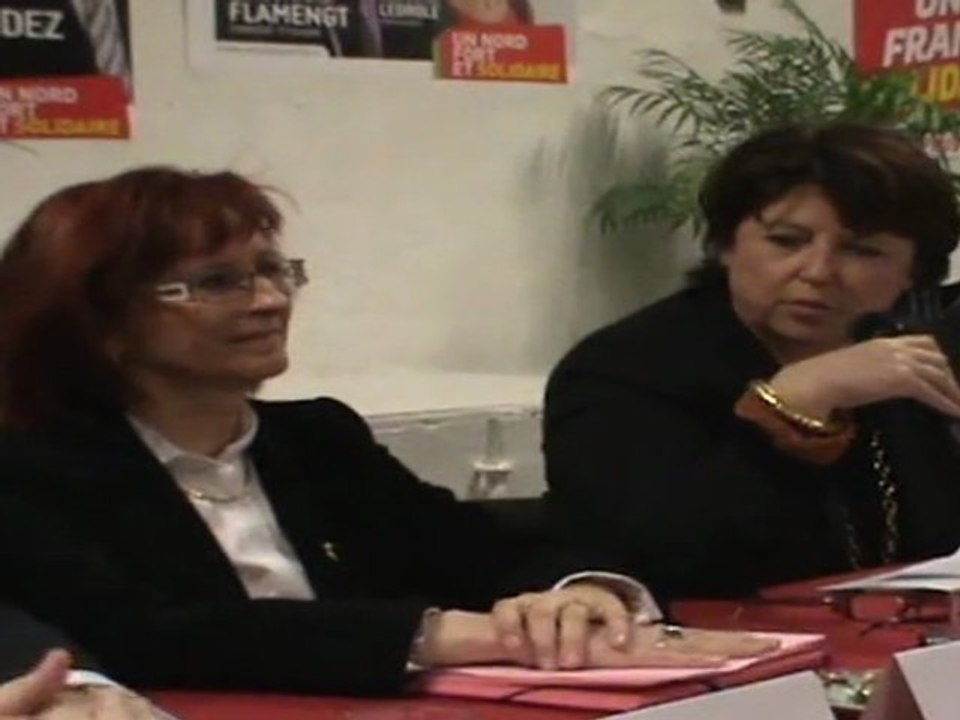 Conférence de presse de Martine Aubry à Cambrai