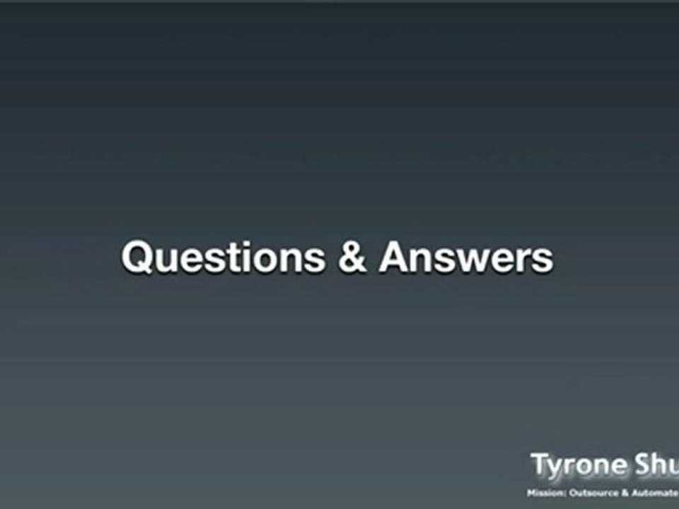 Outsourcing Your Niche Wk 1 Q&A