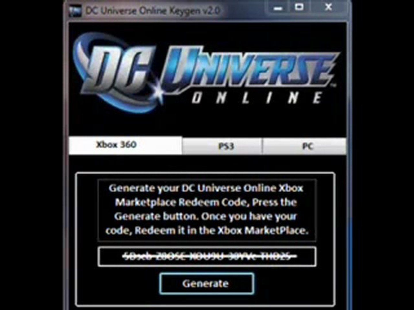 DC Universe Online Code Generator 2011 v2.0 for PC ps3 ... - video  Dailymotion