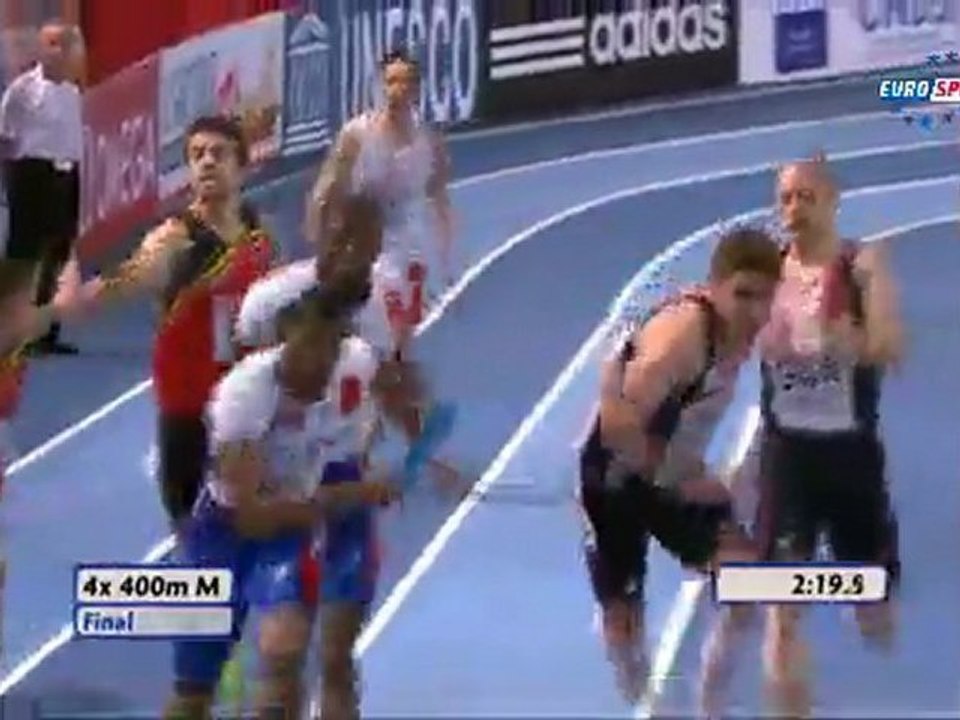 Relai 4x400m hommes: la finale à Bercy,victoire des français