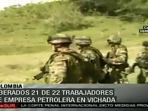 Liberan a 21 trabajadores petroleros retenidos en Colombia
