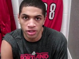 Nicolas Batum dans les vestiaires, avant Miami-Portland