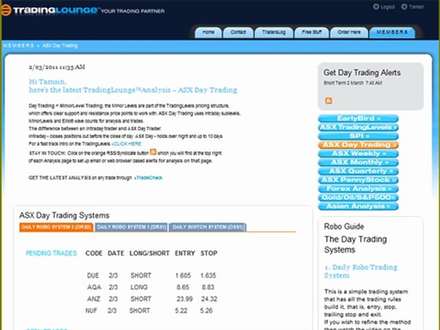 Trading Lounge Website Intro Tour