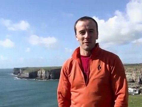 Dave MacLeod & Tim Emmett climbing sea cliffs in Pembroke, UK