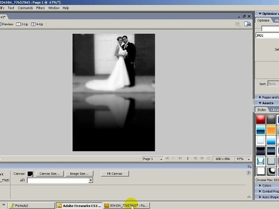 How to create an image reflection in Fireworks CS3 and CS5