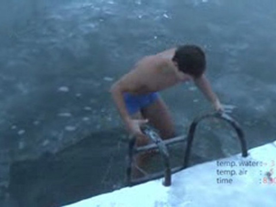 Motivating winter swiming