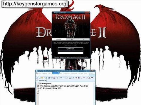 Dragon Age 2 Codes Keys For XBOX 360, PS3 and PC