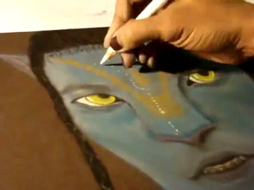 YouTube        - AVATAR Jake Sully - Pastel Drawing