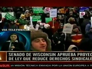 Protestas en EE.UU. contra proyectos de ley antisindicales