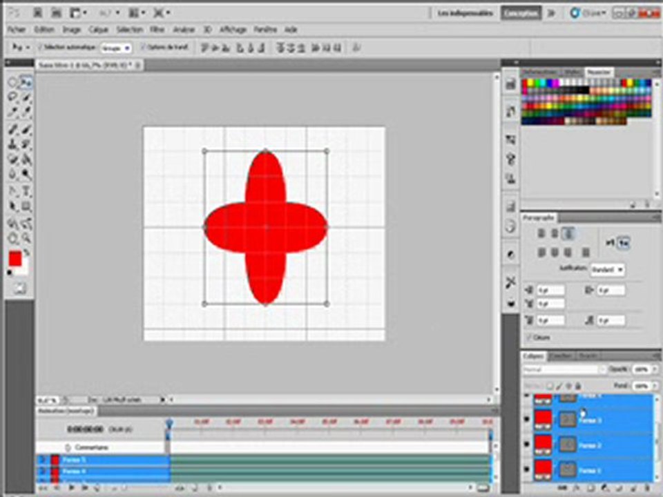 fleur avec les trajets sous Photoshop