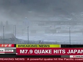 Japon-séisme: les premières vagues du tsunami