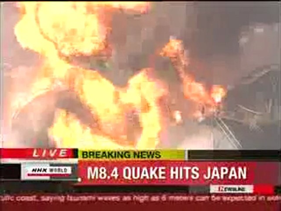 Japonyada 8.9 büyüklüğünde deprem (Helikopter görüntüsü)