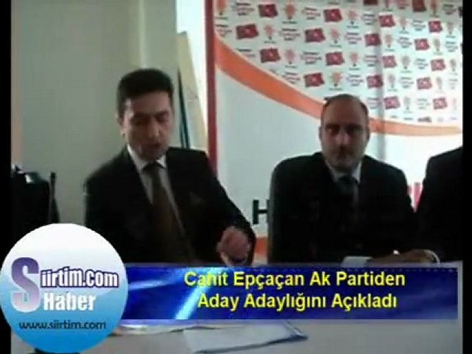 Siirt Ak Parti Milletvekili Aday Adayı Cahit Epçacan