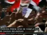 Piden cese de conflictos por causas religiosas en Egipto