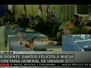 Download Video: Santos felicita a nueva secretaria general de UNASUR