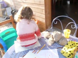 Dessin sur la terrasse