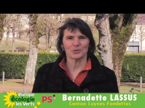 Bernadette Lassus candidate EELV PS canton Luynes Fondettes