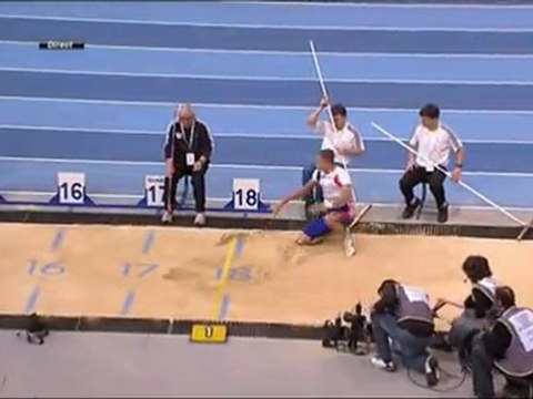 Triple saut Bercy: finale Yoann Rapinier sauts 1,2 et 5