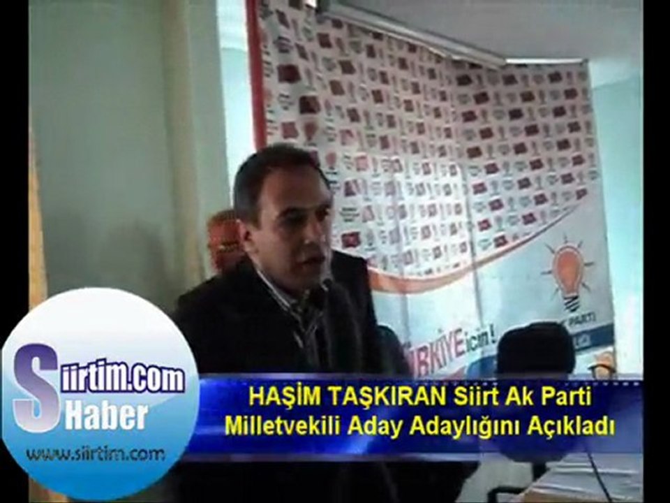 Haşim Taşkıran Ak Parti Aday Adatlığını Açıkladı