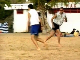 Beach soccer with Ronaldo, Carlos, Vieri, Ortega, Kanu/ Nike