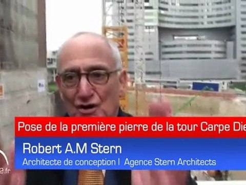 Pose de la première pierre de la tour Carpe Diem