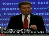 UE realizará pruebas de resistencia a plantas nucleares