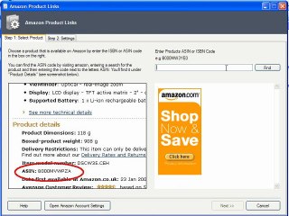XSitePro Website Design Software - Add Amazon Product Advert
