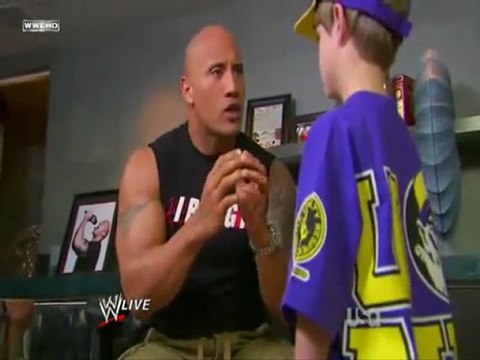 The Rock owns John Cena (WWE Raw 3/14/11)