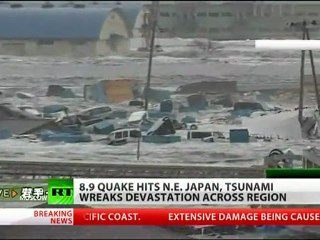 TV, Tsunami qui fait rage au japon
