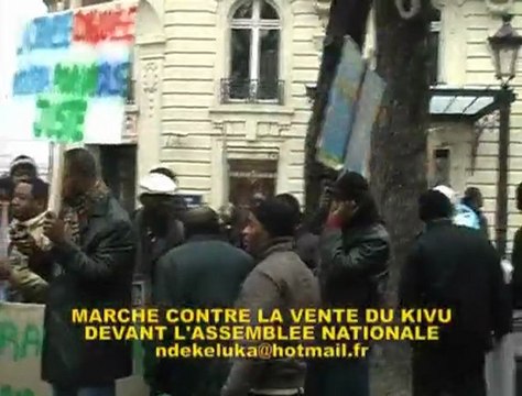 MARCHE DES CONGOLAIS DE FRANCE CONTRE LA VENTE DU KIVU DEVANT L'ASSEMBLEE NATIONALE