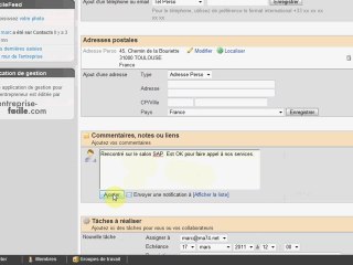 Gestion AE : gestion des contacts