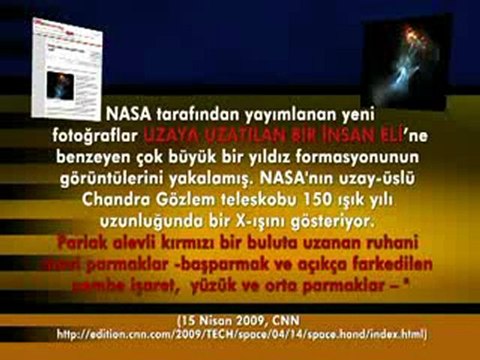 Uzayda oluşan insan eli biçimindeki görüntü, Hz. Mehdi (as)'ın çıkış alametlerindendir.