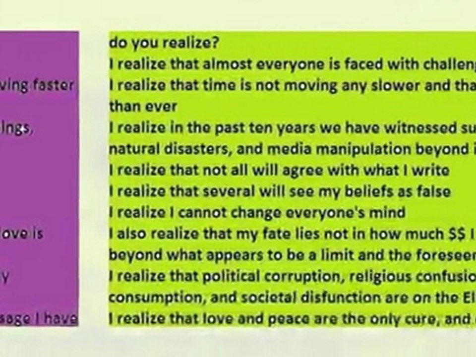 DO YOU REALIZE?