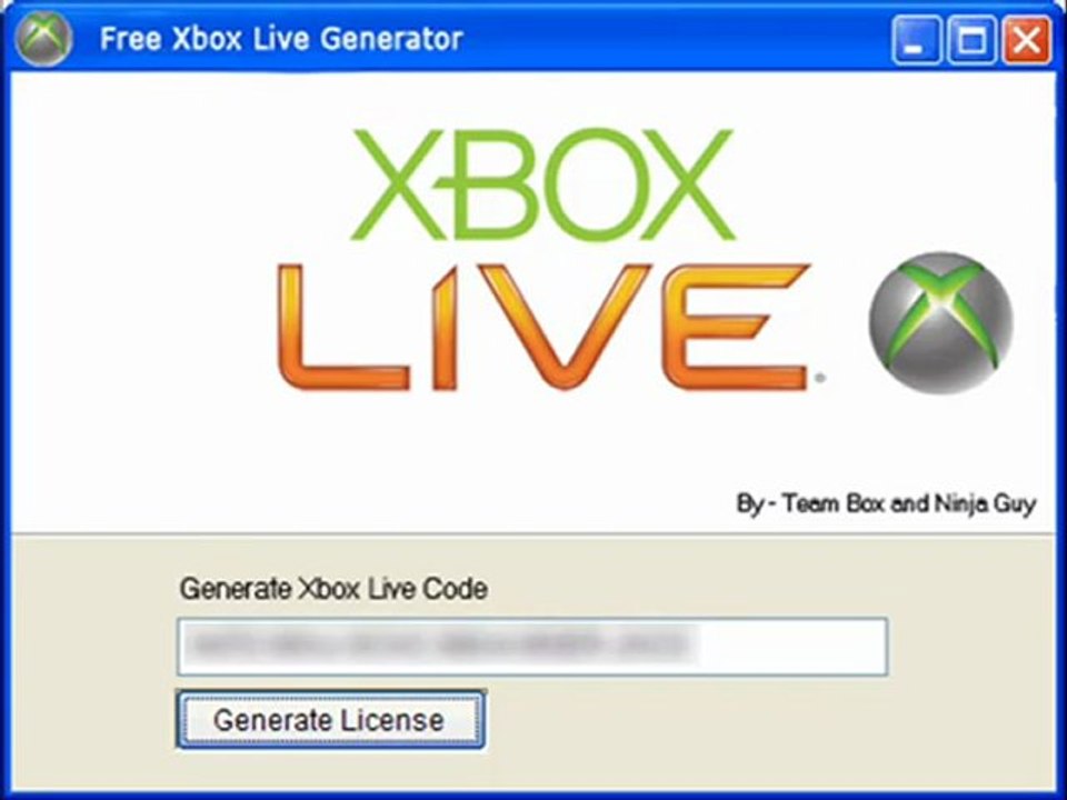 Xbox live code generator !! New free 2011 version 1.6