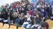 Sandrine Quétier face aux élèves du lycée Le Mans sud