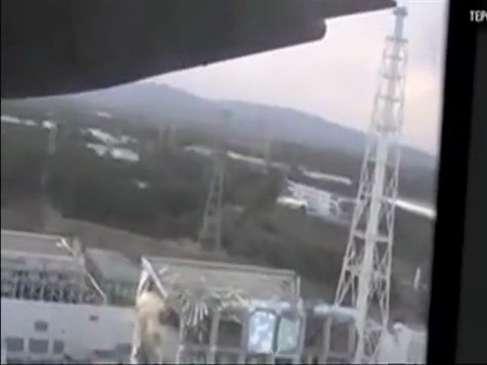 An aerial view of Fukushima's damaged reactors