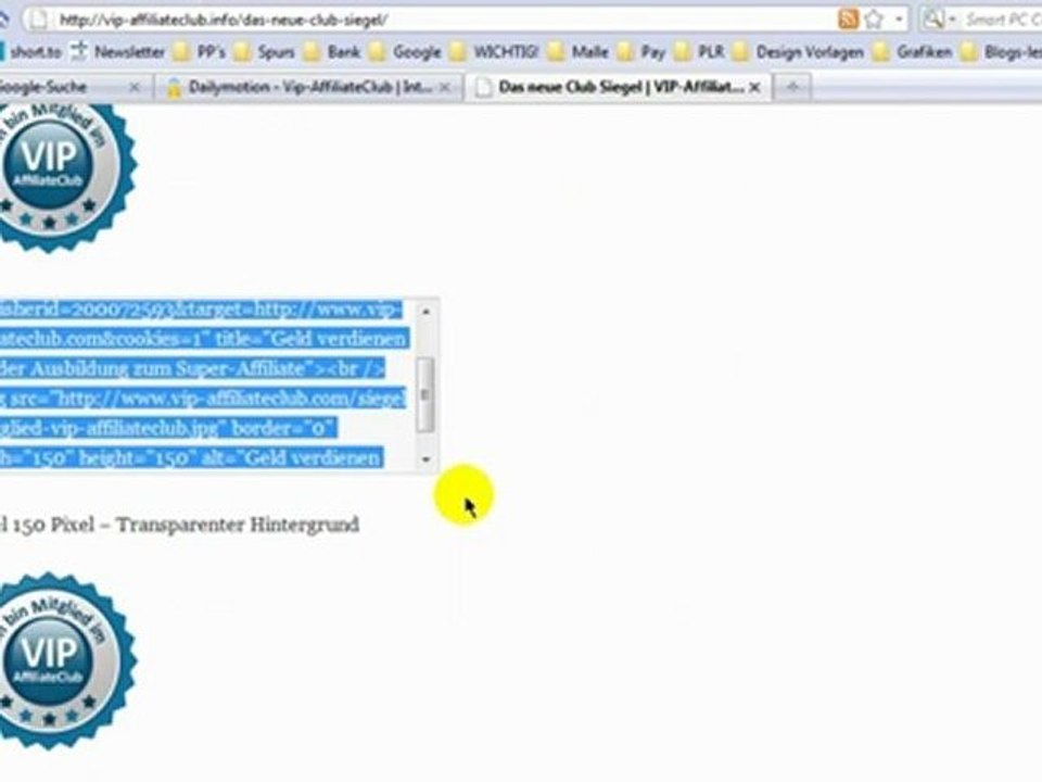 Mitglieder-Bereich des VIP-Affiliate-Clubs