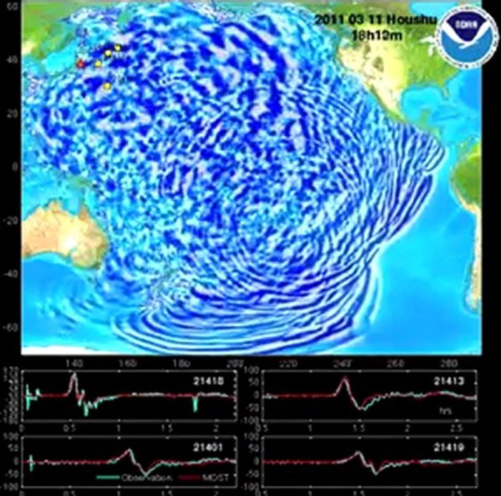 Honshu Tsunami propagation model by NOAA