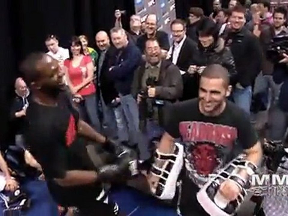 Jon Jones Training for fans before UFC 128