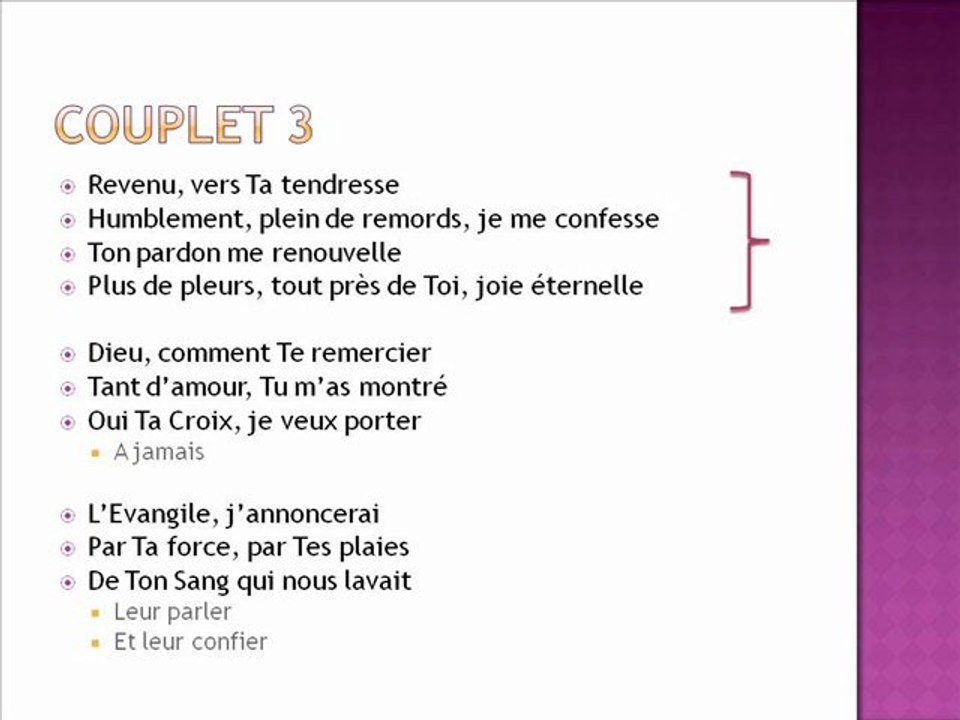 Chant 19.03.11 : Tous Les Jours Sous Ta Croix