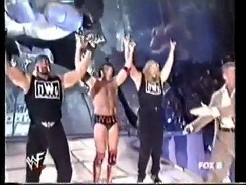 wwe stone cold save,s the rock from the nwo