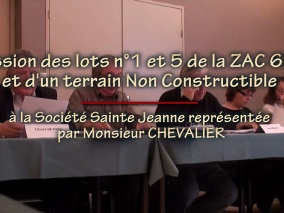 Vente de terrains de la ZAC 6NA et d'un terrain en zone non conctructile à la société Sainte Jeanne
