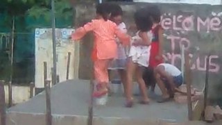 Little girls dancing very good on the street