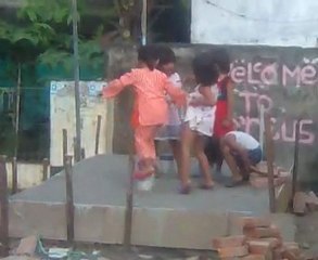 Little girls dancing very good on the street