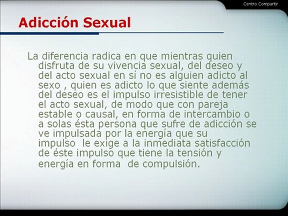 Terapia Psicológica - Adicción Sexual
