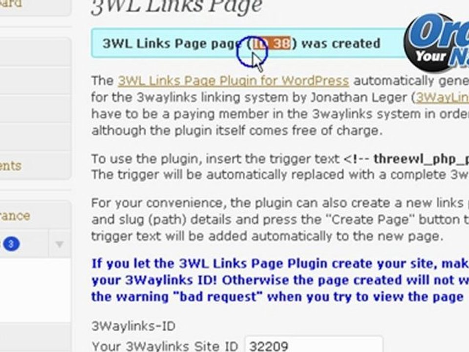 OrderYourName.com - WordPress - Creating a 3WayLinks Page